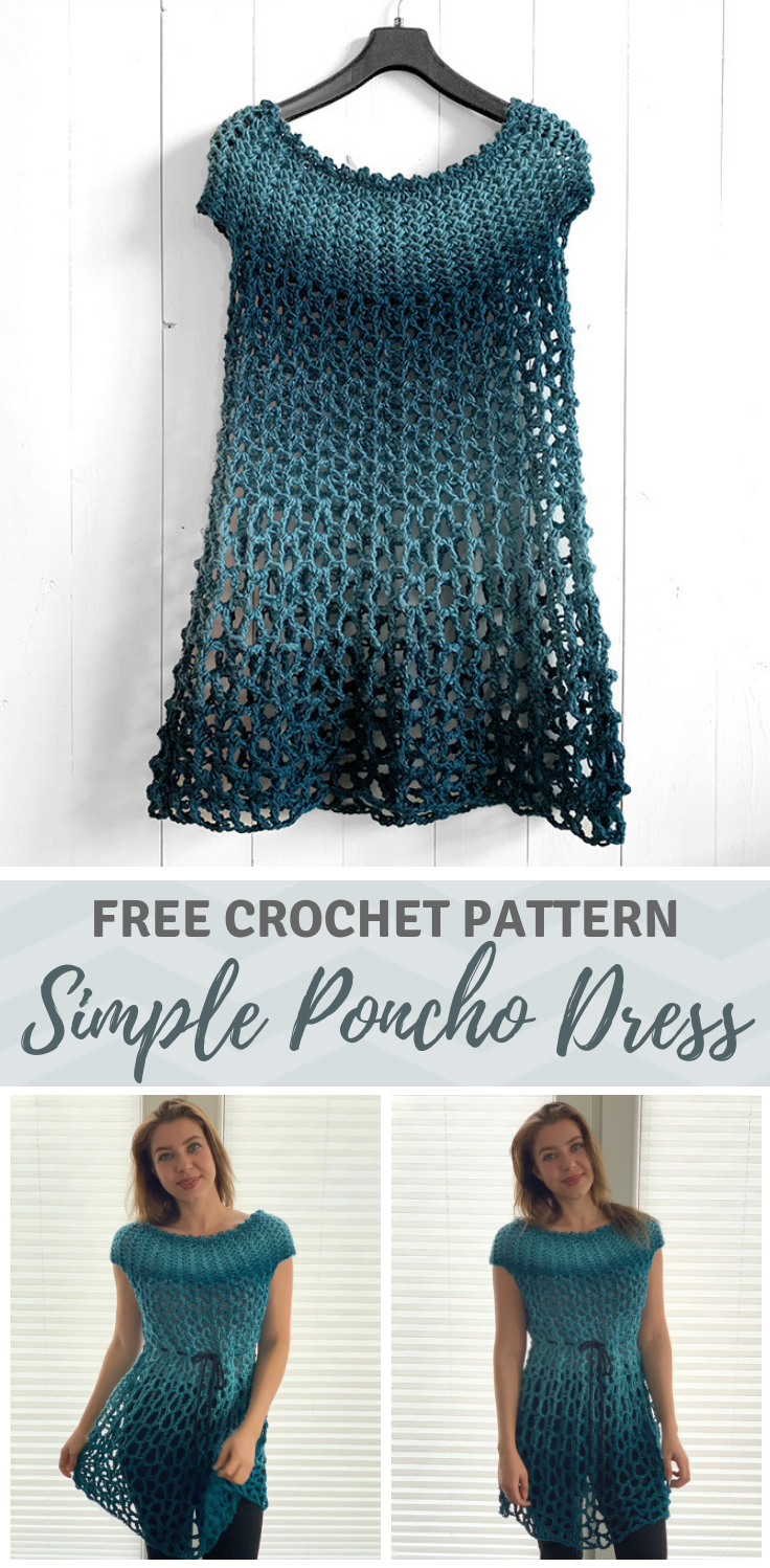 Crochet Poncho Dress - free crochet poncho pattern by