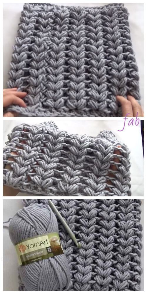 Crochet Puff Stitch Loop Scarf Tutorial – Video