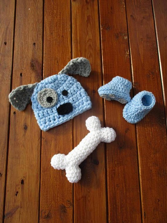 Crochet Puppy Outfit Newborn Puppy Hat Baby Puppy Hat Baby Boy Puppy Hat Crochet Puppy Hat Newborn Photo Prop Newborn Boy Photo Outfit