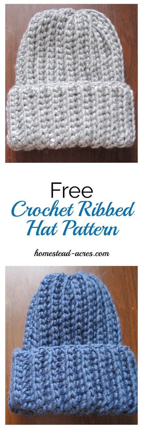 Crochet Ribbed Hat Pattern