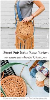 Crochet Street Fair Boho Purse Pattern # –  Crochet Street Fair Boho Purse Patte…