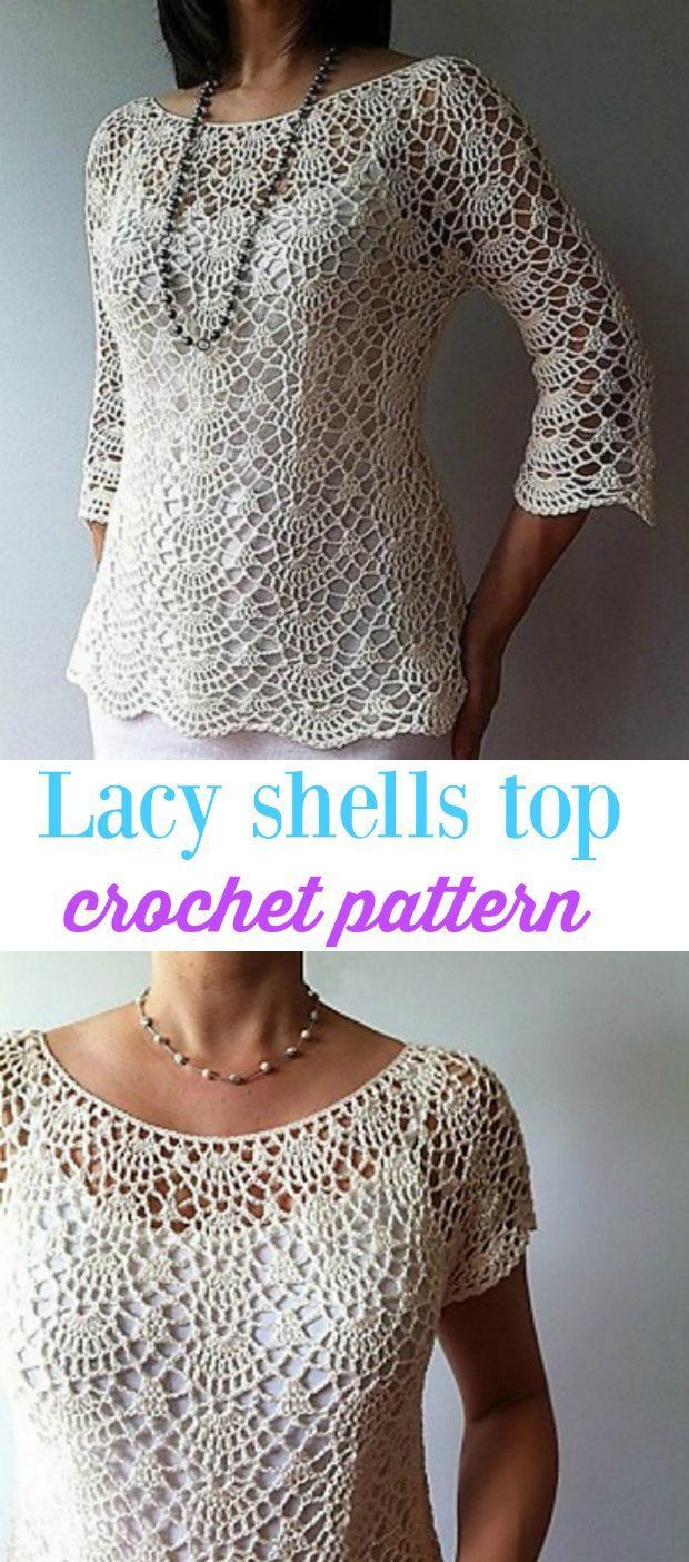 Crochet Top Pattern Summer Lacy Shells Stitch For A Flattering Fit