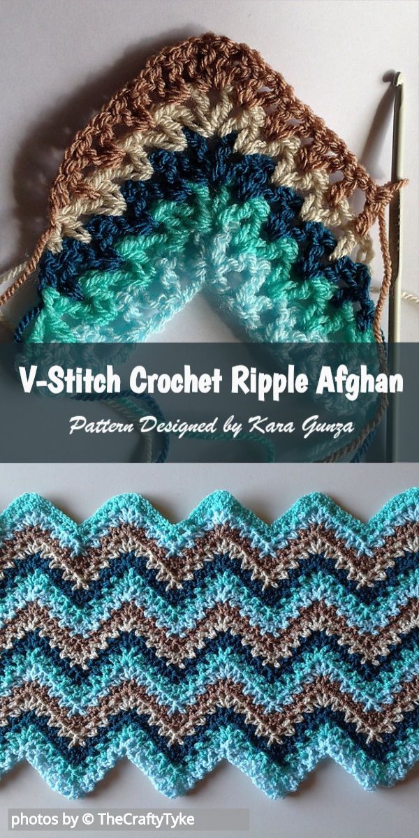 Crochet V-Stitch Ripple Afghan Idea