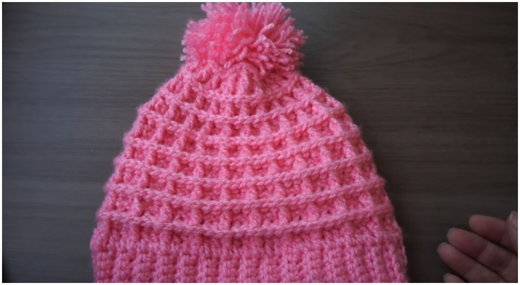 Crochet Waffle Stitch Beanie Hats