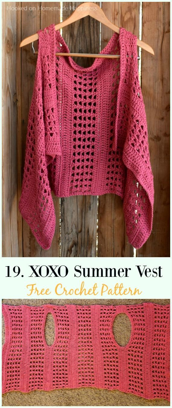 Crochet Women Vest Free Patterns [Spring Summer Sweater Outwear