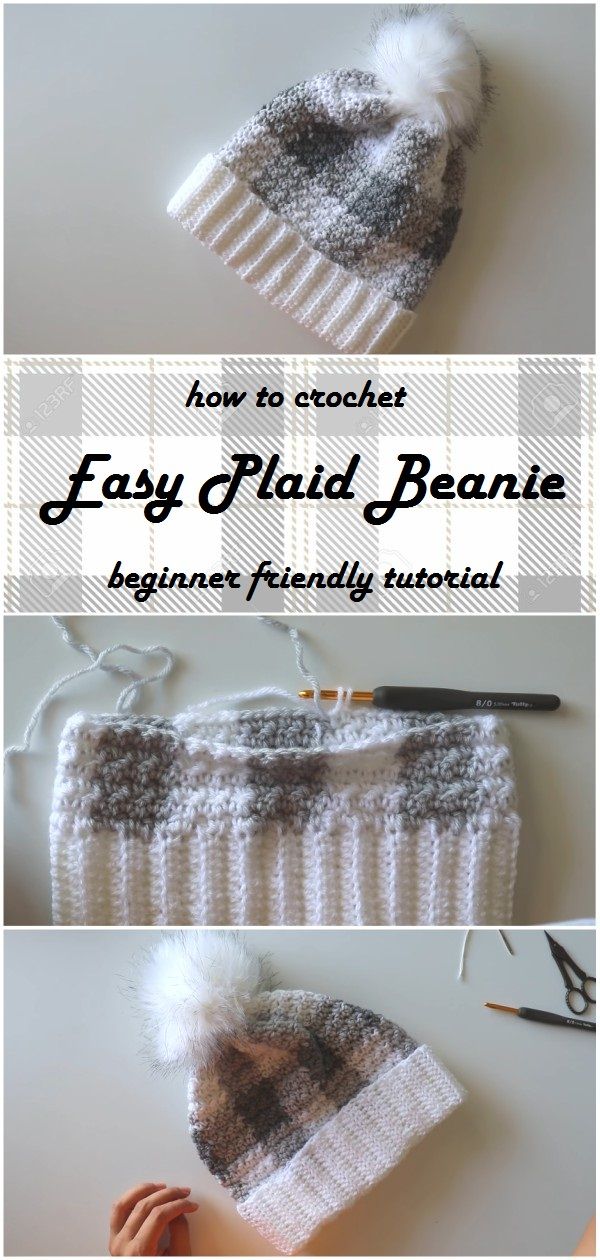 Crochet an Easy Plaid Beanie