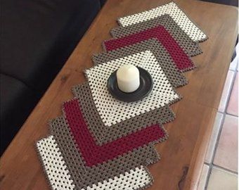 Crochet doily, set of handmade woolen house decoration