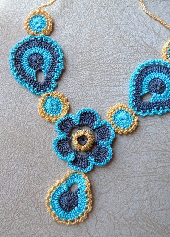 Crochet necklace pattern. Easy Crochet Jewelry