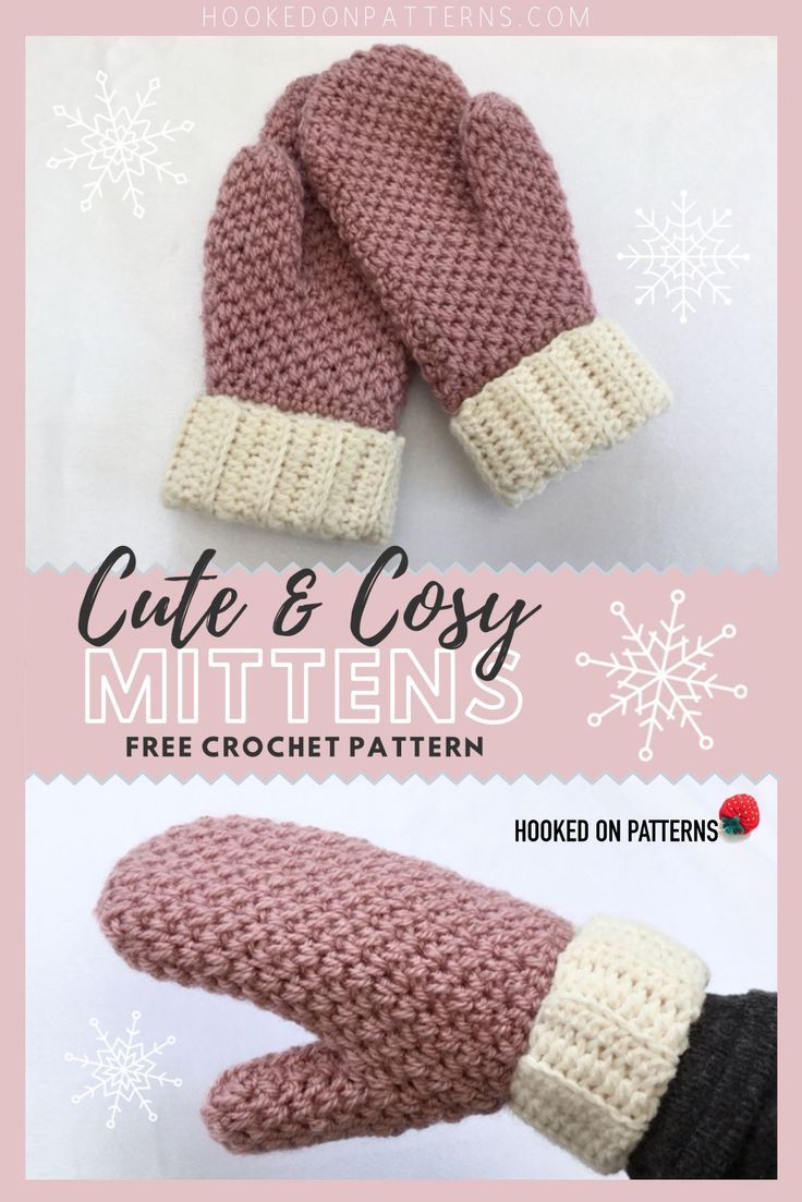 Cute & Cosy Free Crochet Mittens Pattern