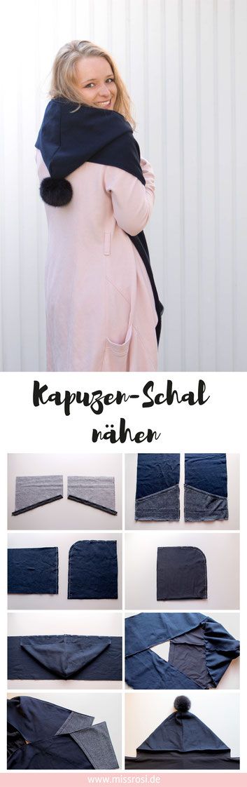 DIY Idee: Kapuzen-Schal nähen mit Bommel