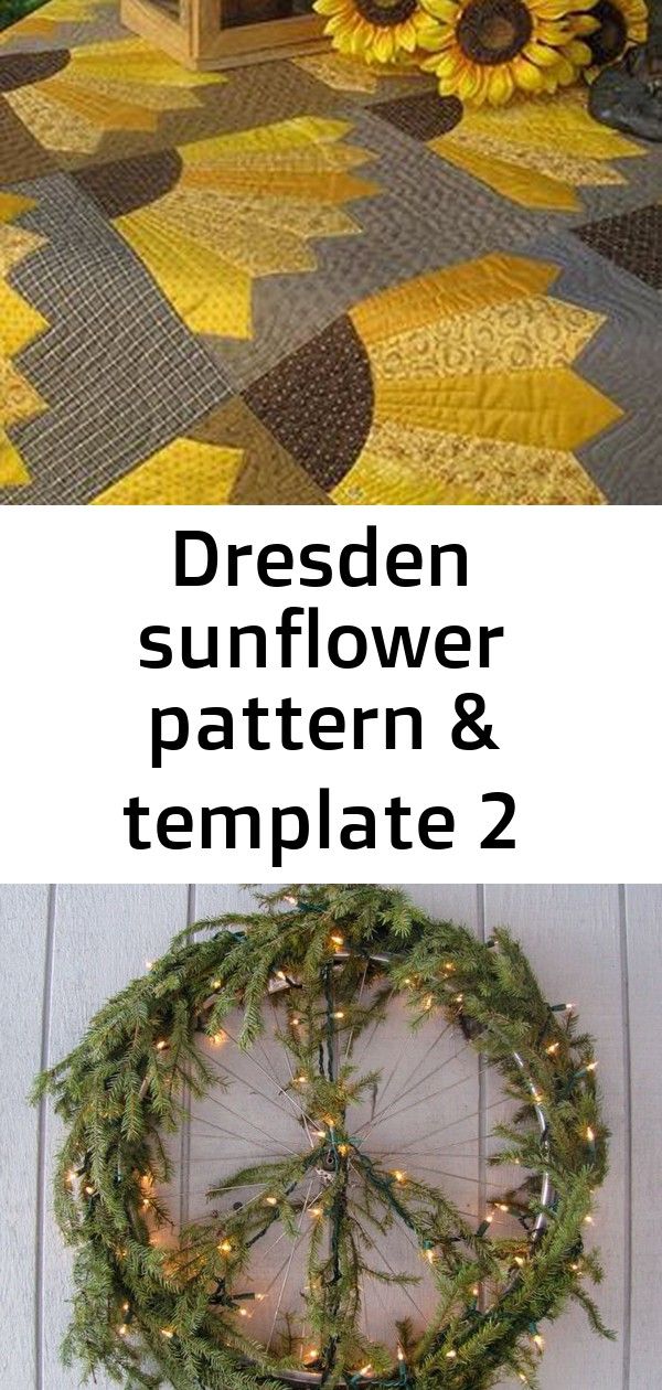 Dresden sunflower pattern & template 2