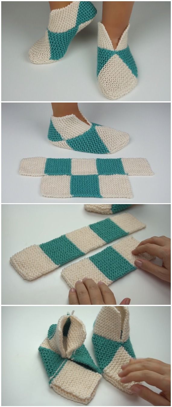 Easy To Fold Slippers - To Crochet Or To Knit