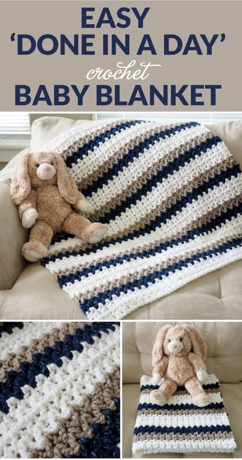 Easy ‘Done in a Day’ Crochet Baby Blanket - Dabbles & Babbles