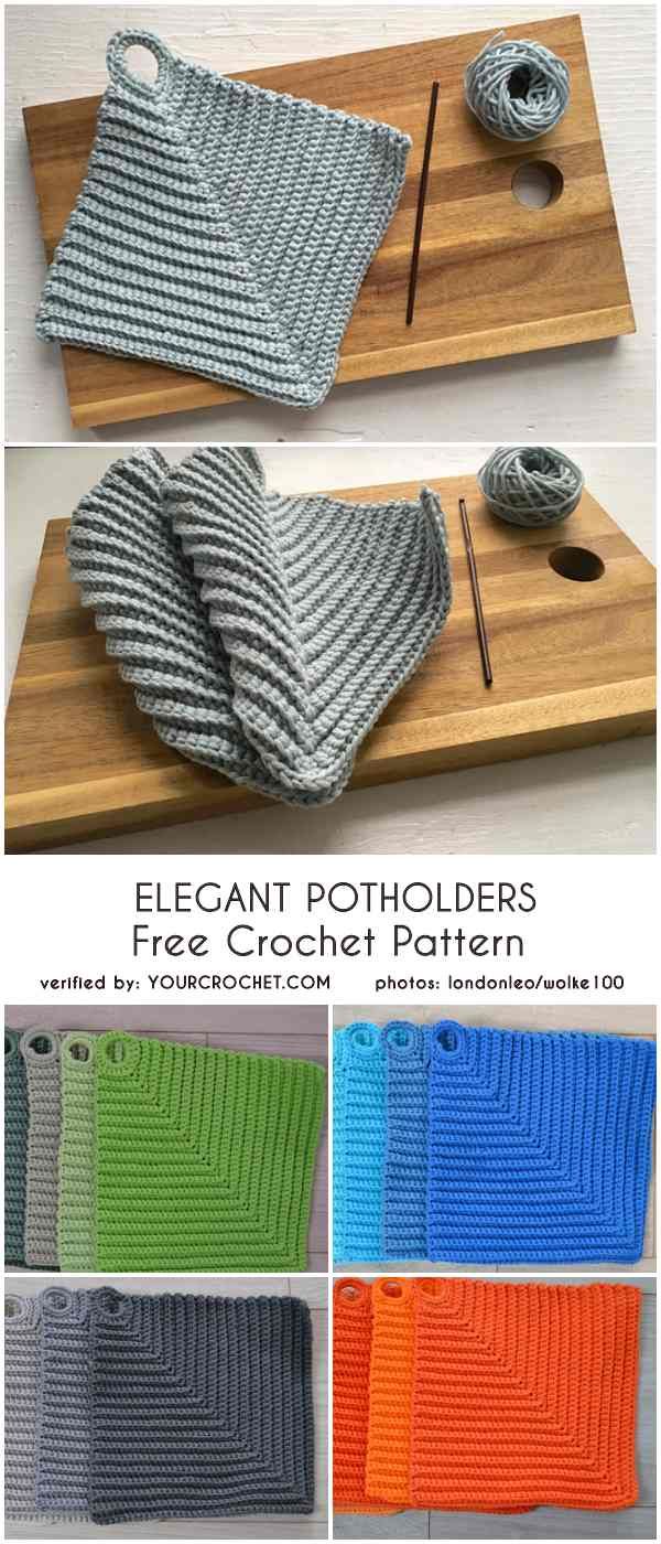 Elegant Potholders Free Crochet Pattern