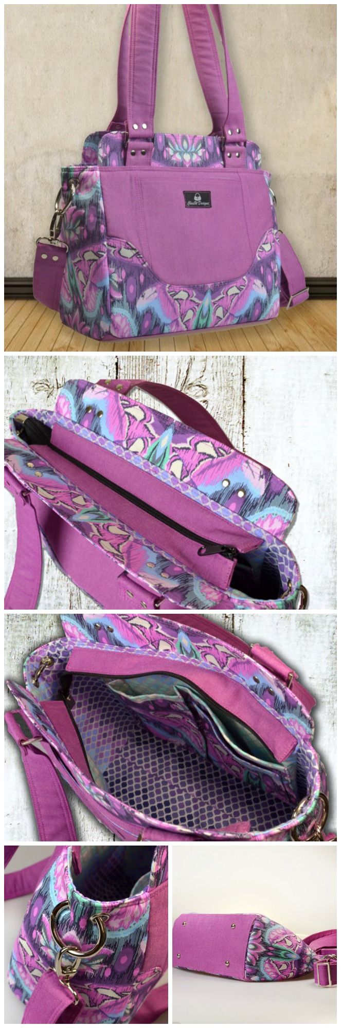 Epiphany Purse sewing pattern. I love all the details on this handbag sewing pat...