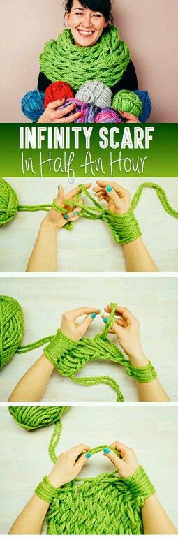 Excellent hand knitting tutorial for eternity scarf.  Love it!