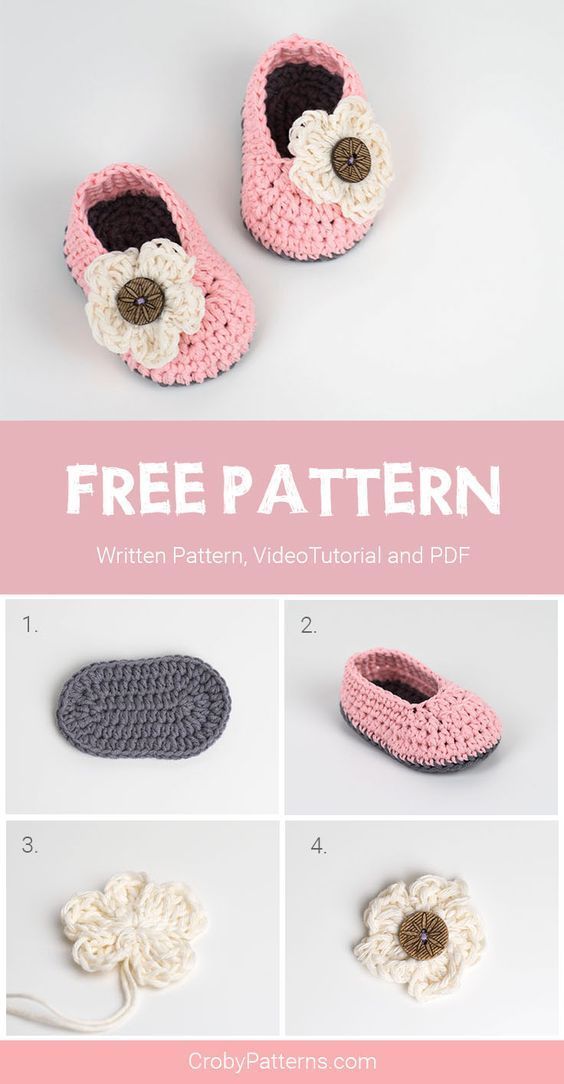 FREE Crochet Pattern for Baby Booties For Little Girls