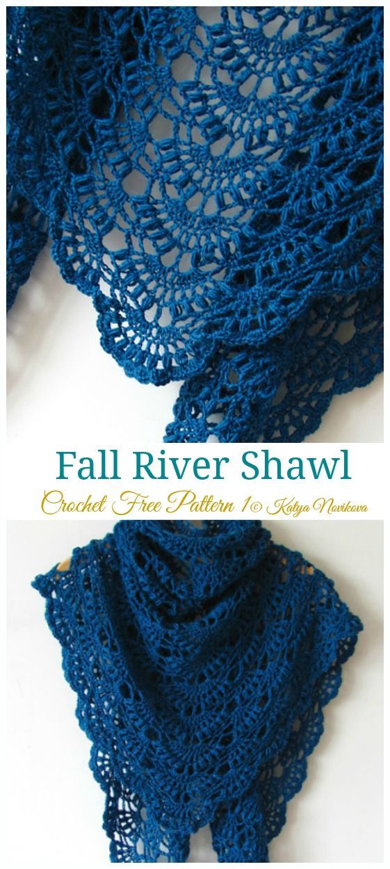 Fall River Shawl Crochet Free Pattern – Lace Shawl