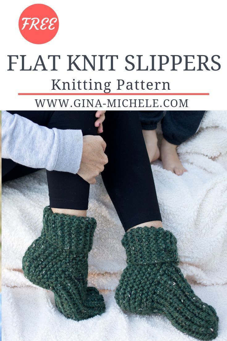Flat Knit Slippers Knitting Pattern