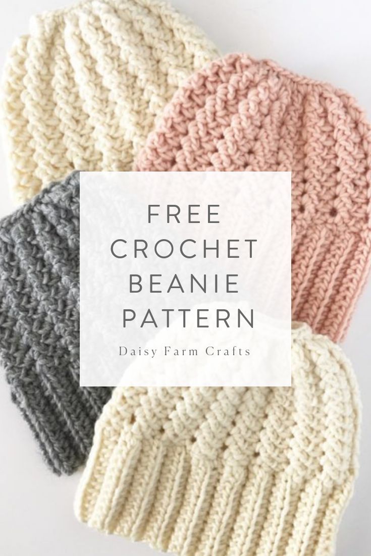 Free Crochet Beanie Pattern - Sprig Stitch Bun Beanie