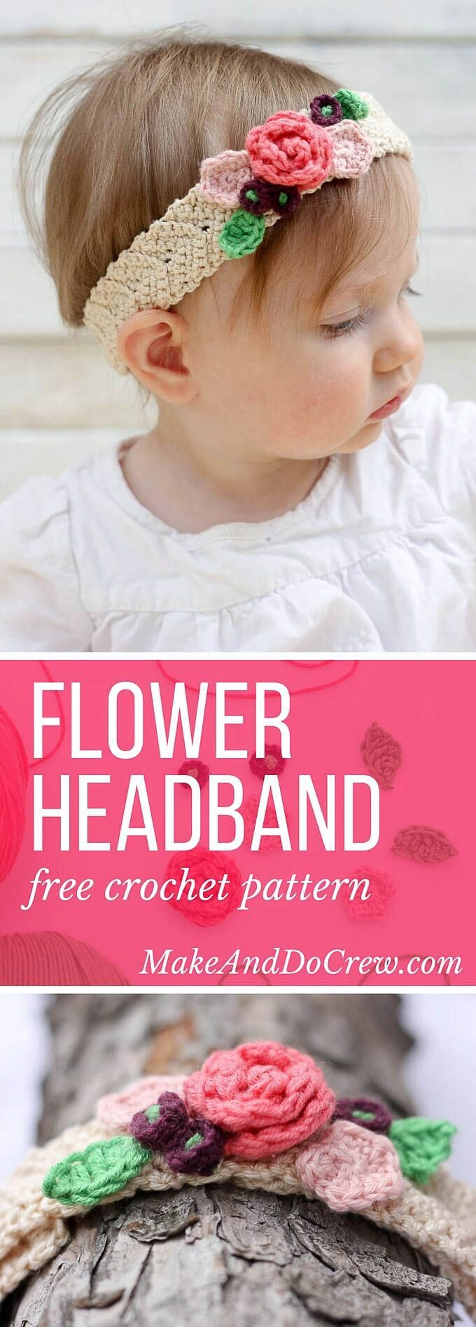 Free Crochet Flower Headband Pattern (Baby, Toddler, Adult)