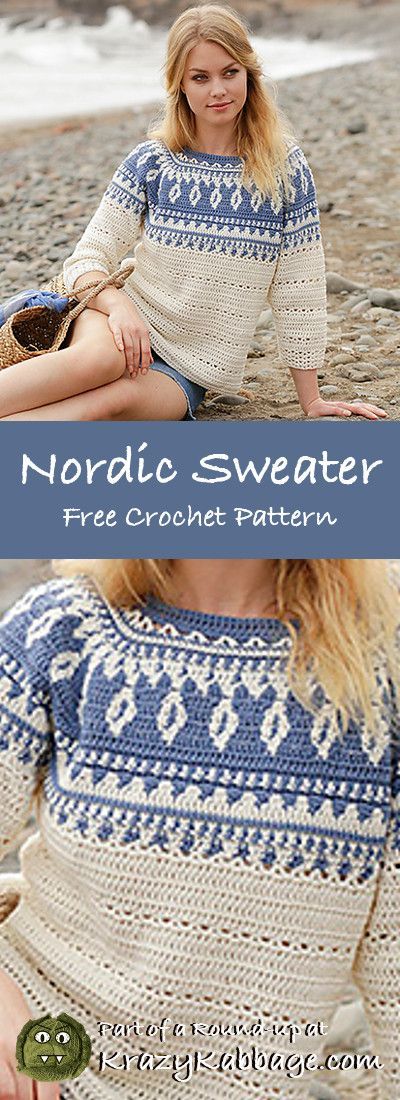 Free Crochet Sweater Patterns – Krazy Kabbage #crochet #freecrochetpattern #sw…
