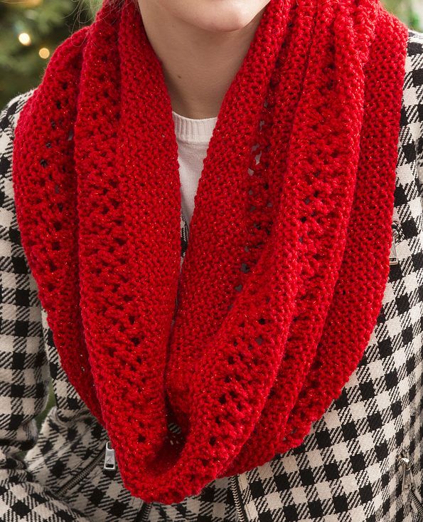 Free Knitting Pattern for Easy Lace and Garter Stitch Infinity Scarf – This easy…