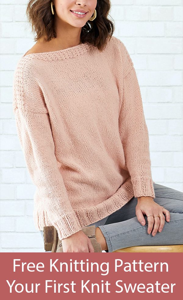 Free Knitting Pattern for Your First Knit Sweater