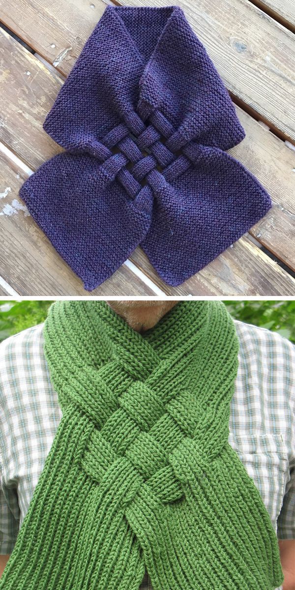 Free Knitting Pattern für Schal mit keltischem Knoten #keltischem #knitting #kn…