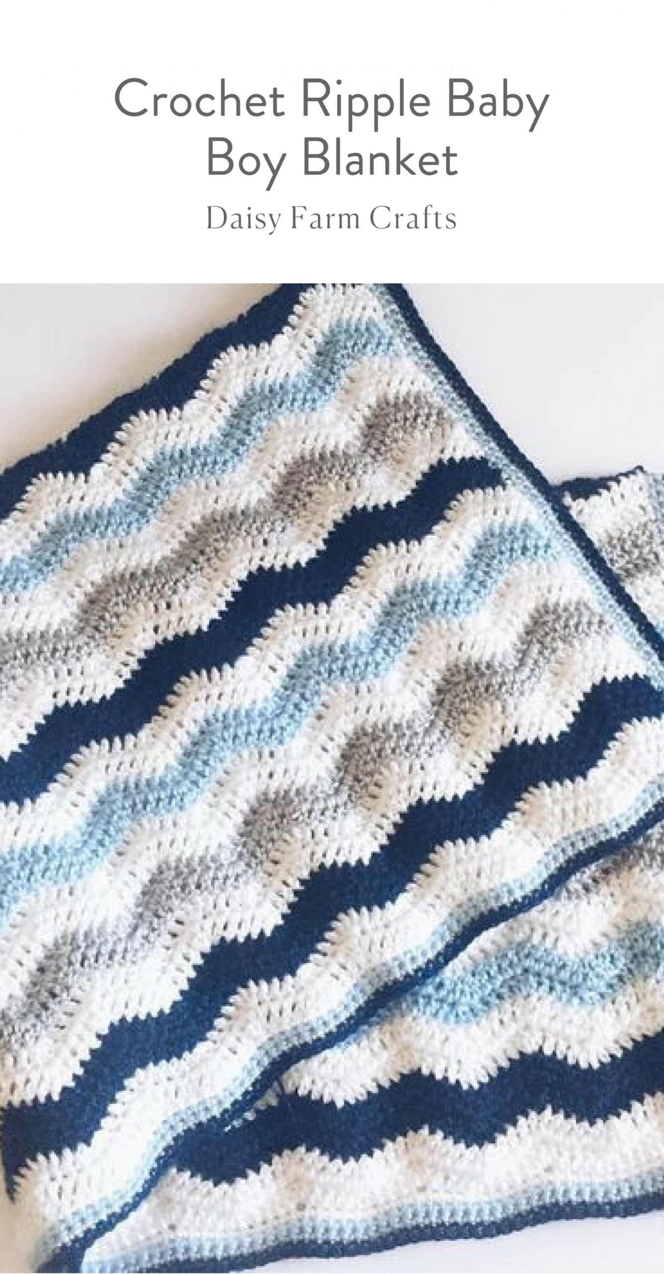 Free Pattern - Crochet Ripple Baby Boy Blanket