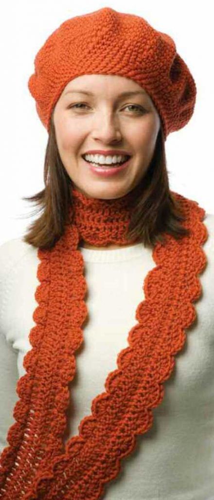 Free Pattern – One-Skein Crochet Beret & Scarf