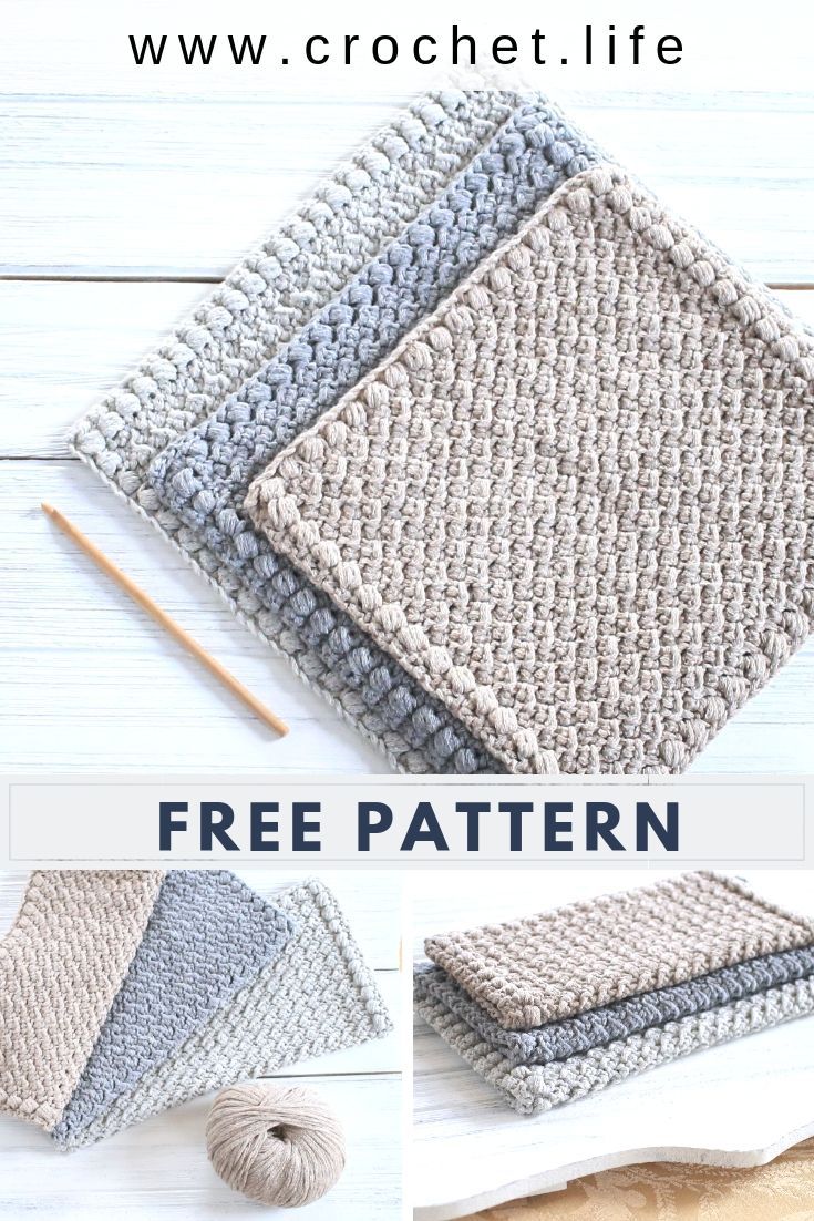 Free crochet pattern. Creek Pebbles DIY Dishcloth Pattern – Crochet . Life