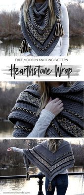 Free modern knitting pattern for the Hearthst