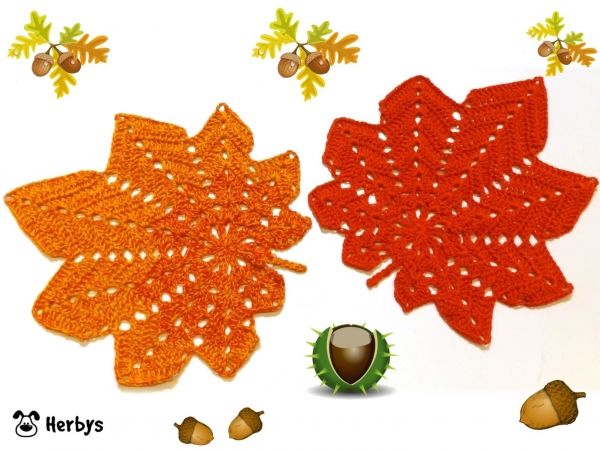 GRATIS Häkelanleitung „Deckchen Herbstblatt“