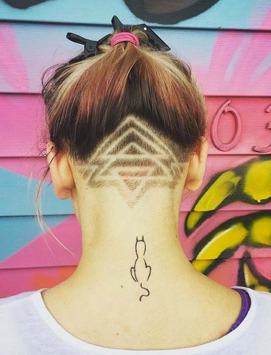 Geometric Tattoo – nice 45 Undercut Hairstyles with Hair Tattoos for Women With Short or Long Hair …