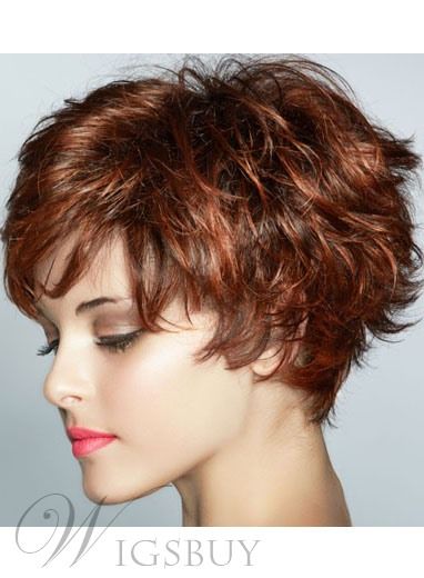 Graceful Short Feathered Pixie Haircut with Wispy Bangs Synthetic Hair Capless Wig 8 Inches