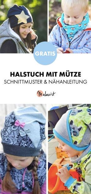 Gratis Anleitung: Halstuch und passende Mütze für Kinder nähen - Schnittmuste...