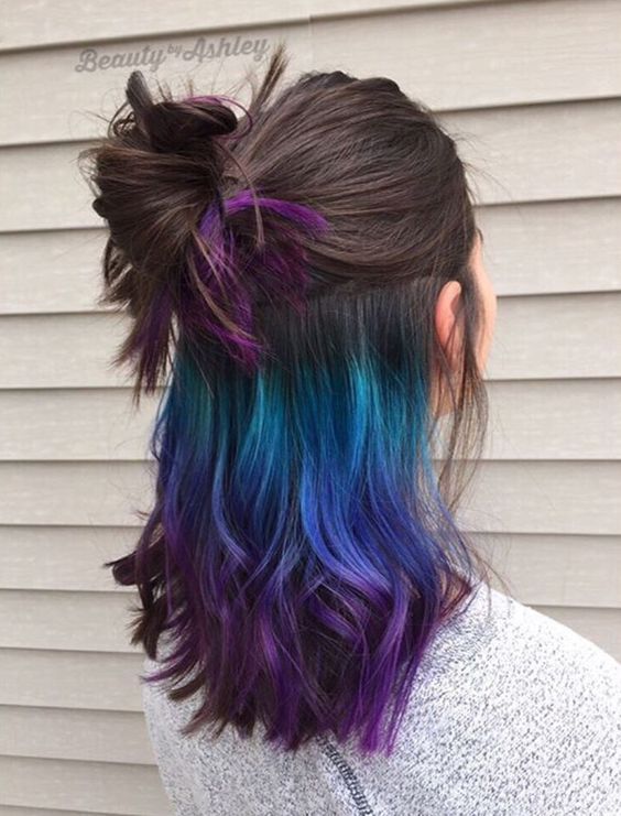 Grün-Blau-Lila-Ombre unter späterem Haarfärbemittel – Beauty Tips & Tricks,…