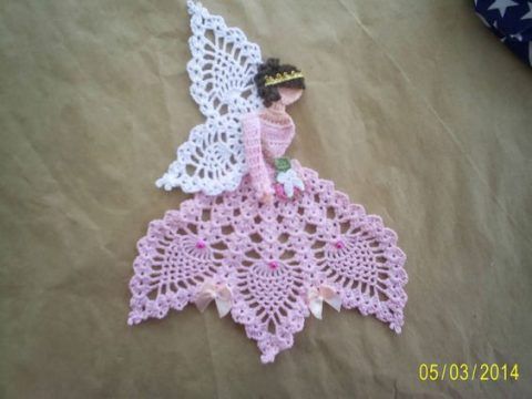Handmade Crocheted quotTammyquot the Toothfairy Crinoline Doily-#34384