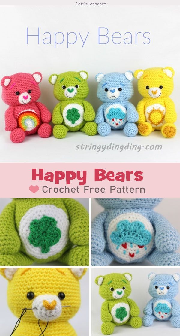 Happy Bears Amigurumi Crochet Free Pattern