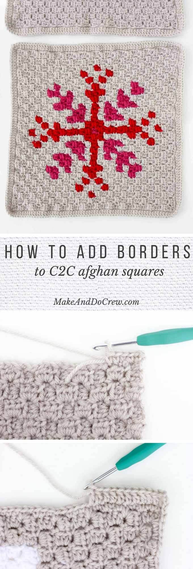 How To Add a Border to a C2C Afghan Block - Detailed Photo Tutorial