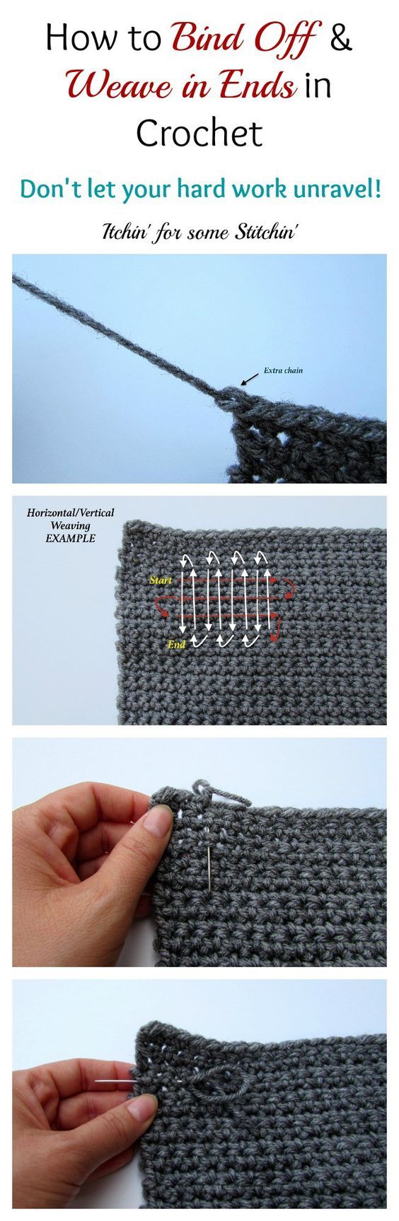 How to Bind Off and Weave in Ends in Crochet