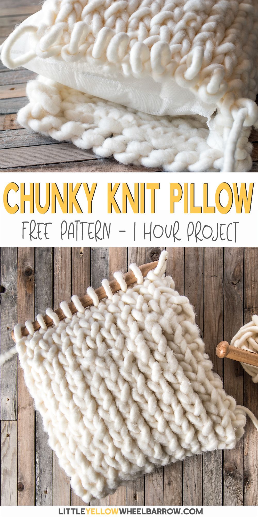 How to Make a Chunky Knit Pillow Cover in Under an Hour :  A chunky knit pillow ...
