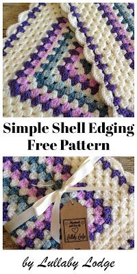 How to add a simple shell border to a granny square baby blanket - Crochet Tutorial