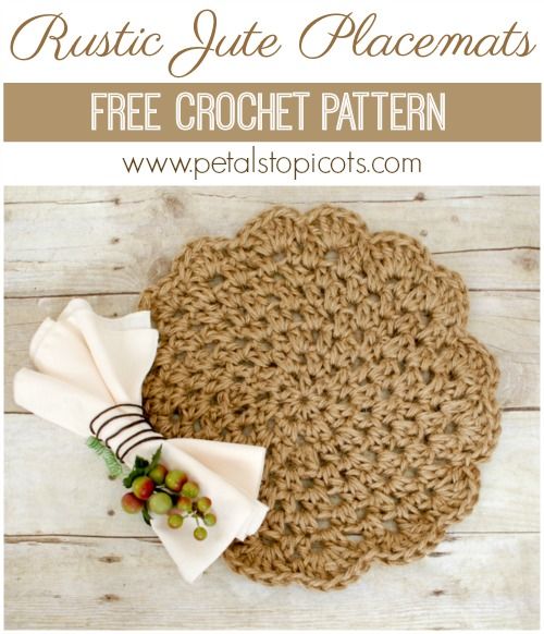 Jute Placemats … Free Crochet Pattern