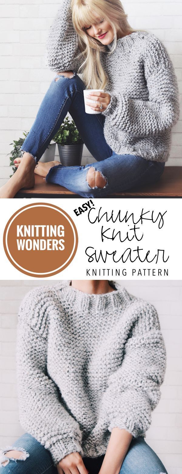 KNITTING PATTERN ⨯ Chunky Knit Sweater Pattern, Bulky Sweater Knitting Pattern ⨯ Easy Jumper Knitting Pattern, Beginner Sweater Knit Pattern