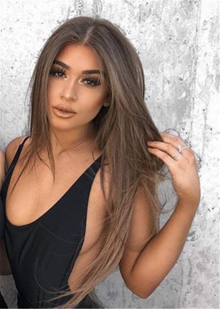 Kim Kardashian Hairstyle Natural Straight Human Hair Wig 20 Inches