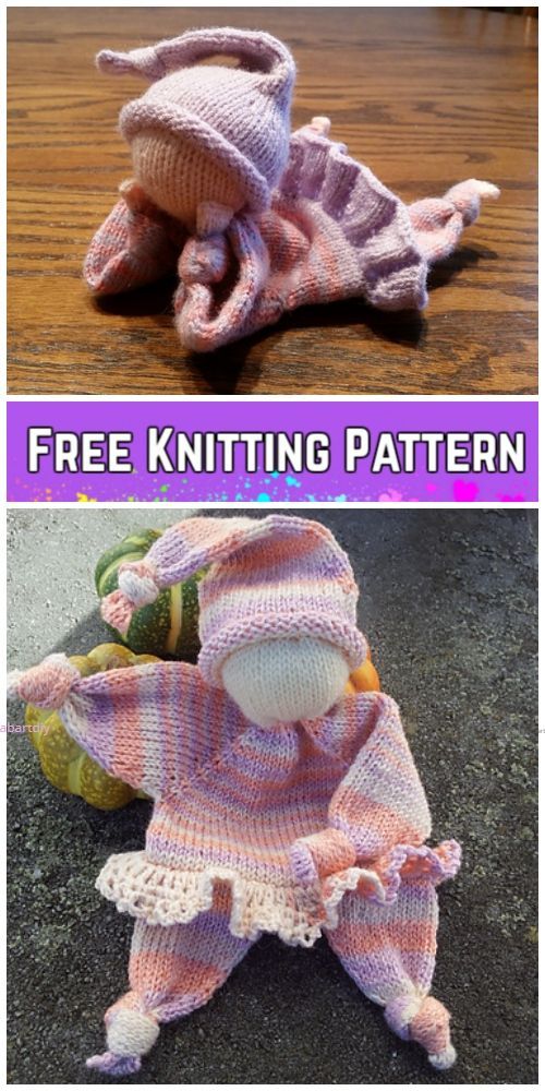 Knit Amigurumi Doll Lovey Blanket Free Knitting Pattern
