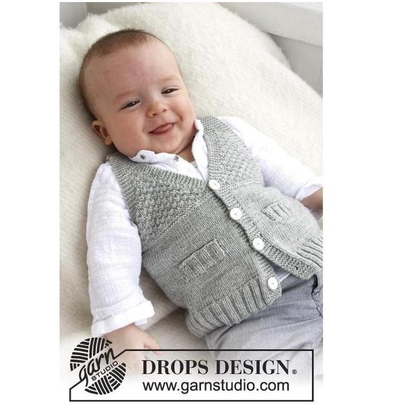 Knit Baby vest V neck - Handknit vest for babies