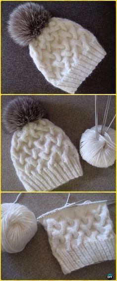 Knit Cable Beanie Hat Free Patterns